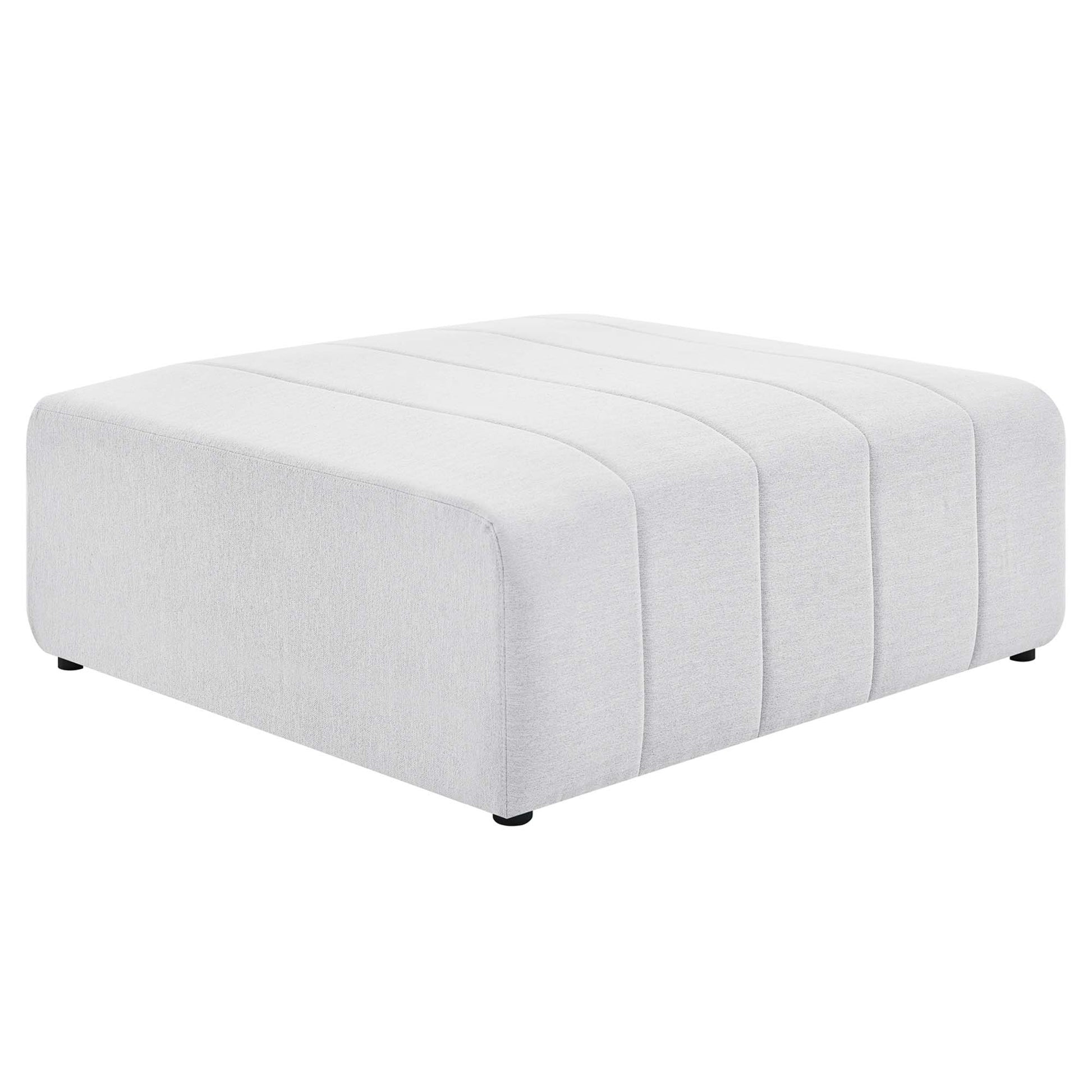Bartlett Upholstered Fabric Ottoman - Ivory