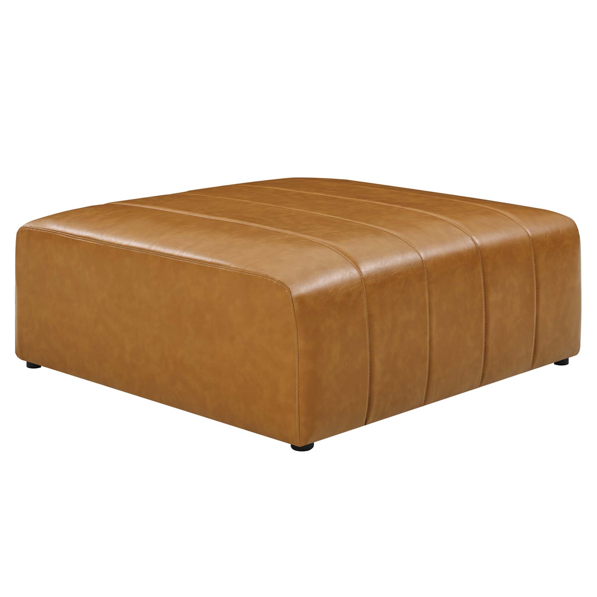 Bartlett Vegan Leather Ottoman - Tan