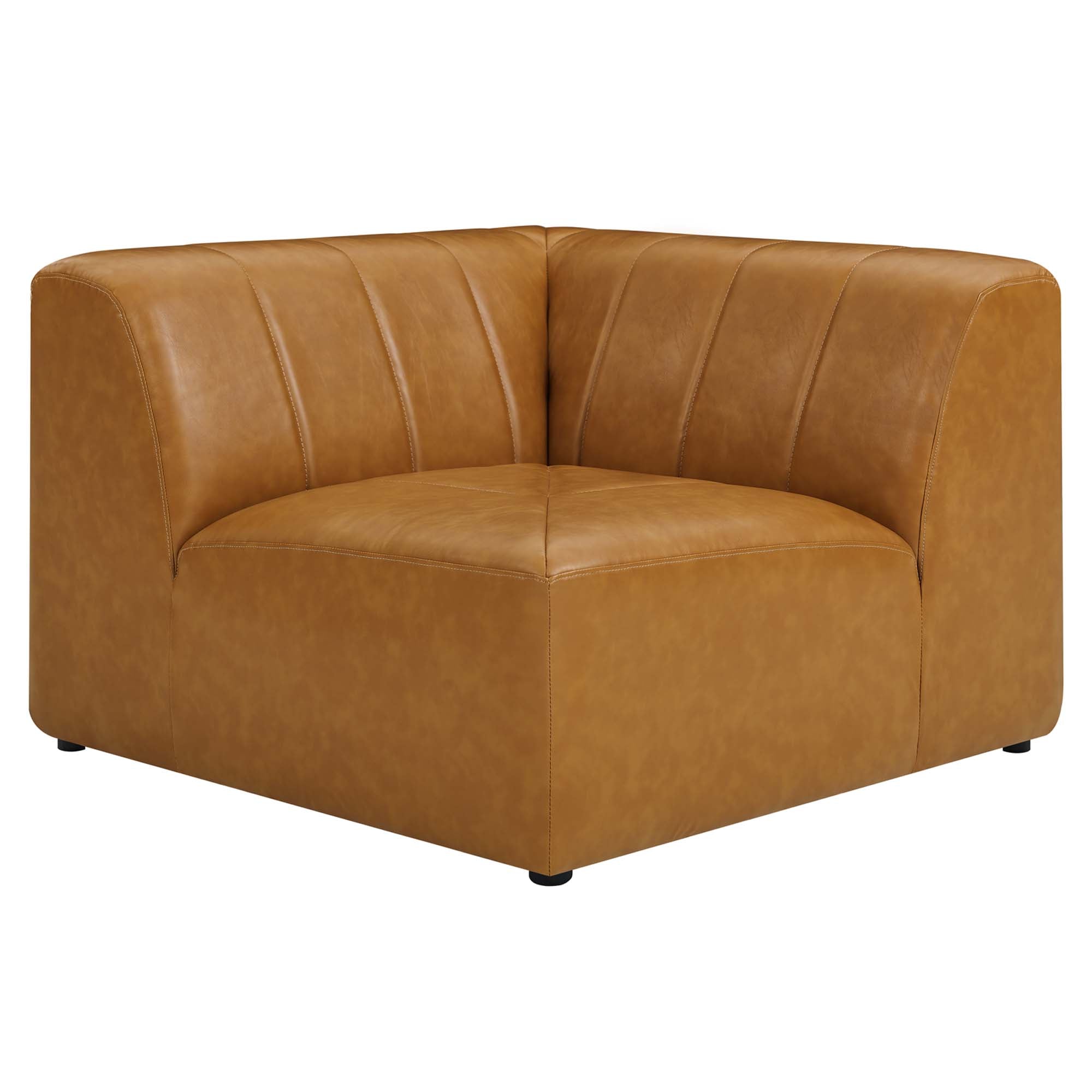 Bartlett Vegan Leather Corner Chair - Tan