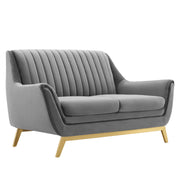 Winsome Channel Tufted Performance Velvet Loveseat - Gray