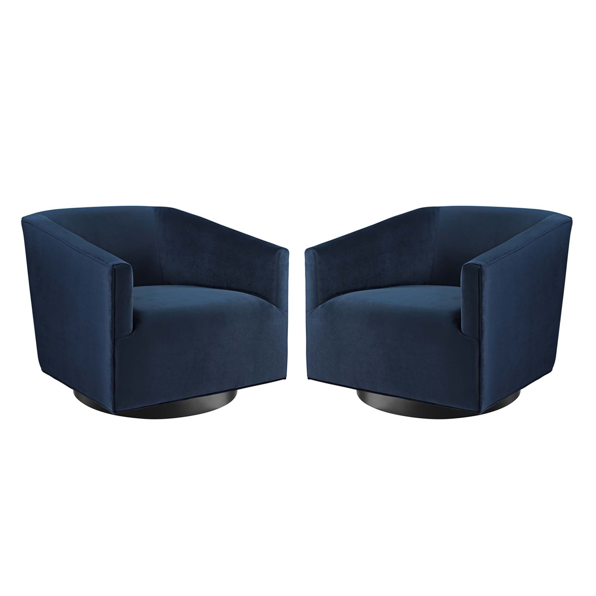 Twist Swivel Chair Performance Velvet Set of 2 - Midnight Blue