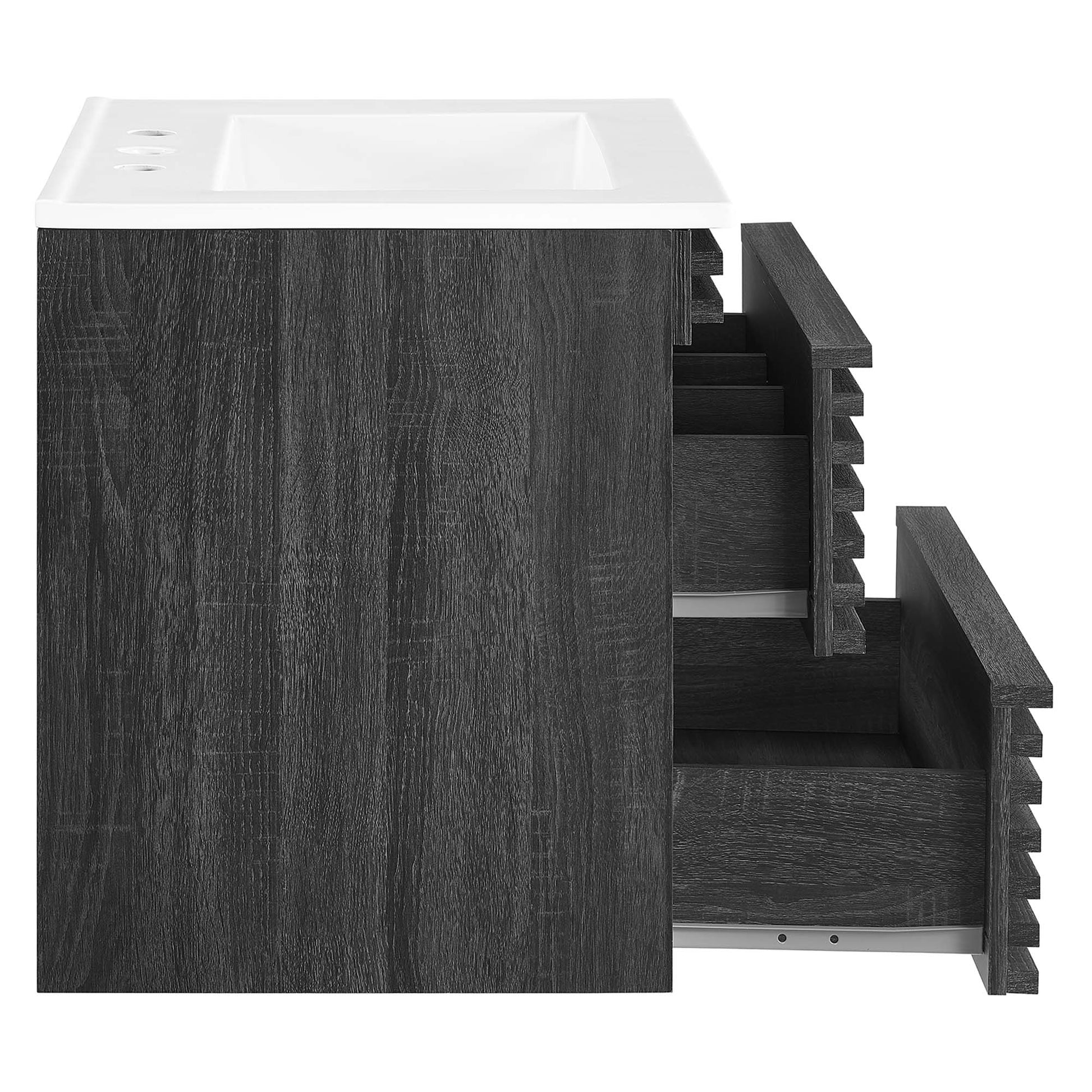 Render Wall-Mount Bathroom Vanity with White Basin Included - White White