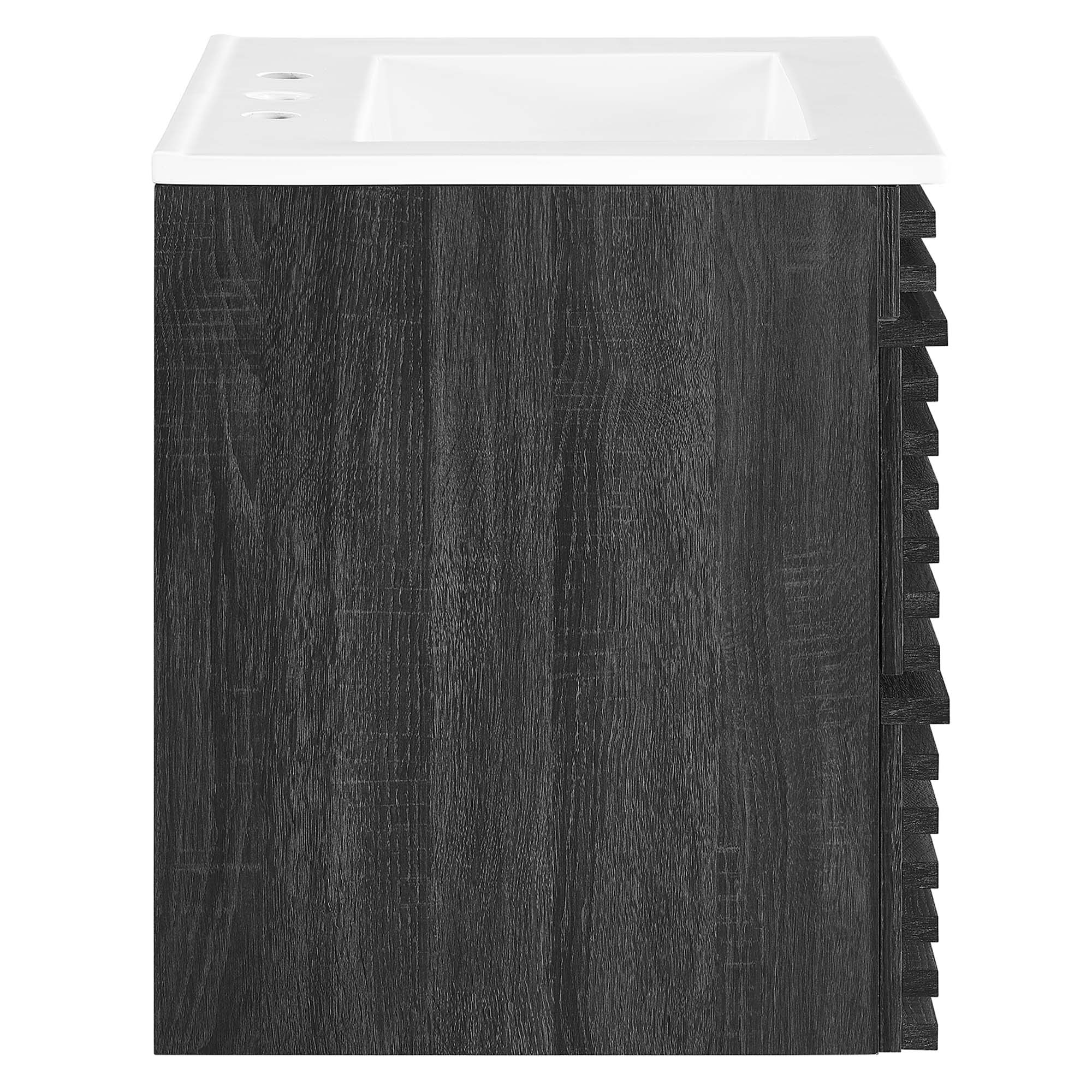 Render Wall-Mount Bathroom Vanity with White Basin Included - Oak White