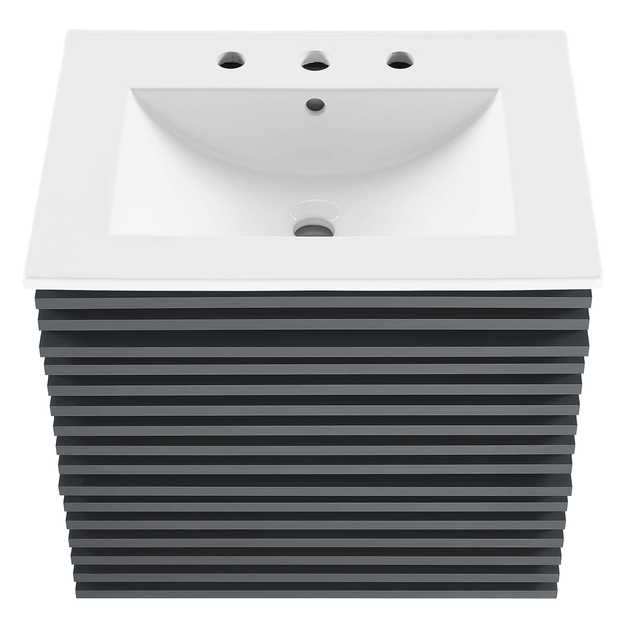 Render Wall-Mount Bathroom Vanity with White Basin Included