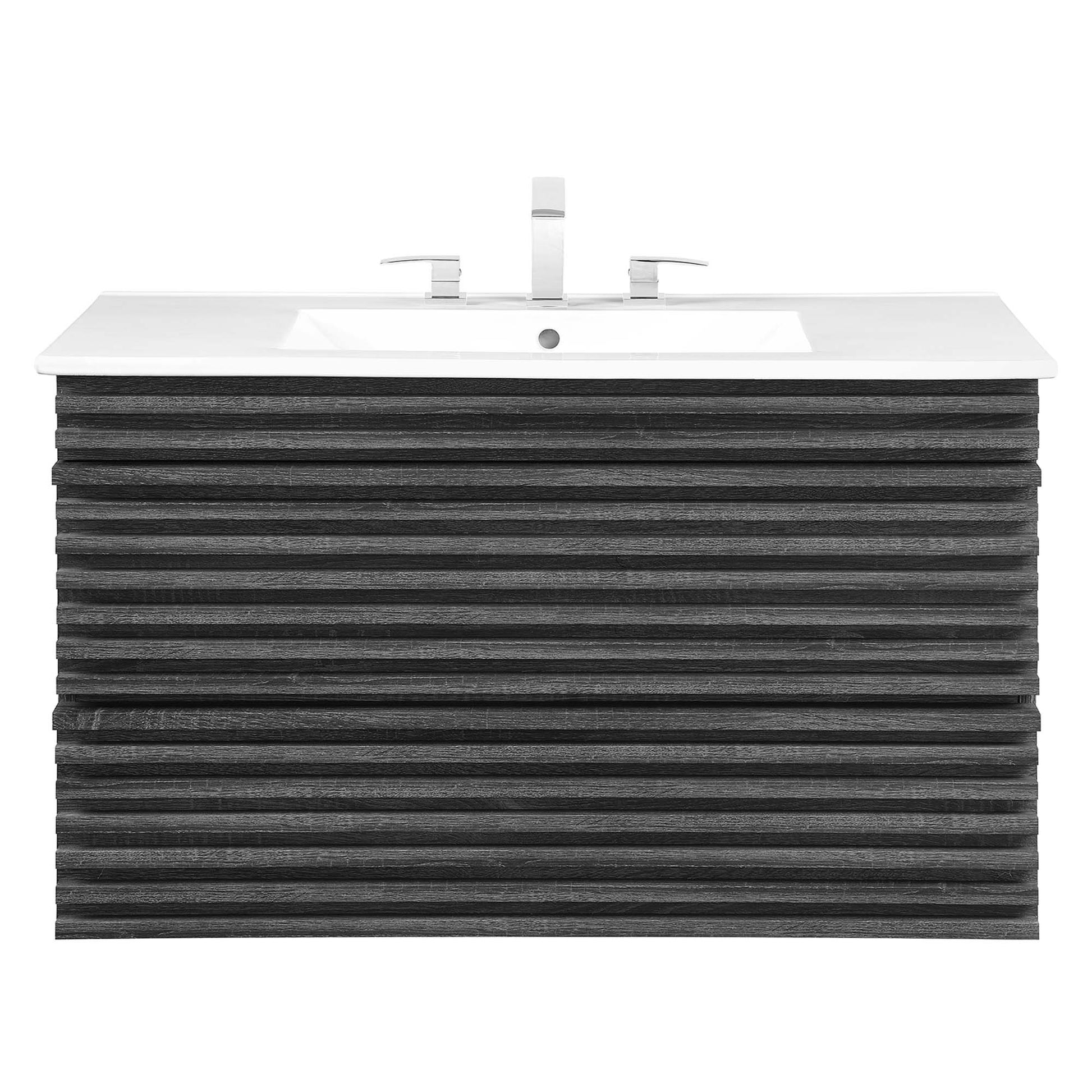 Render 36" Wall-Mount Bathroom Vanity - Walnut White