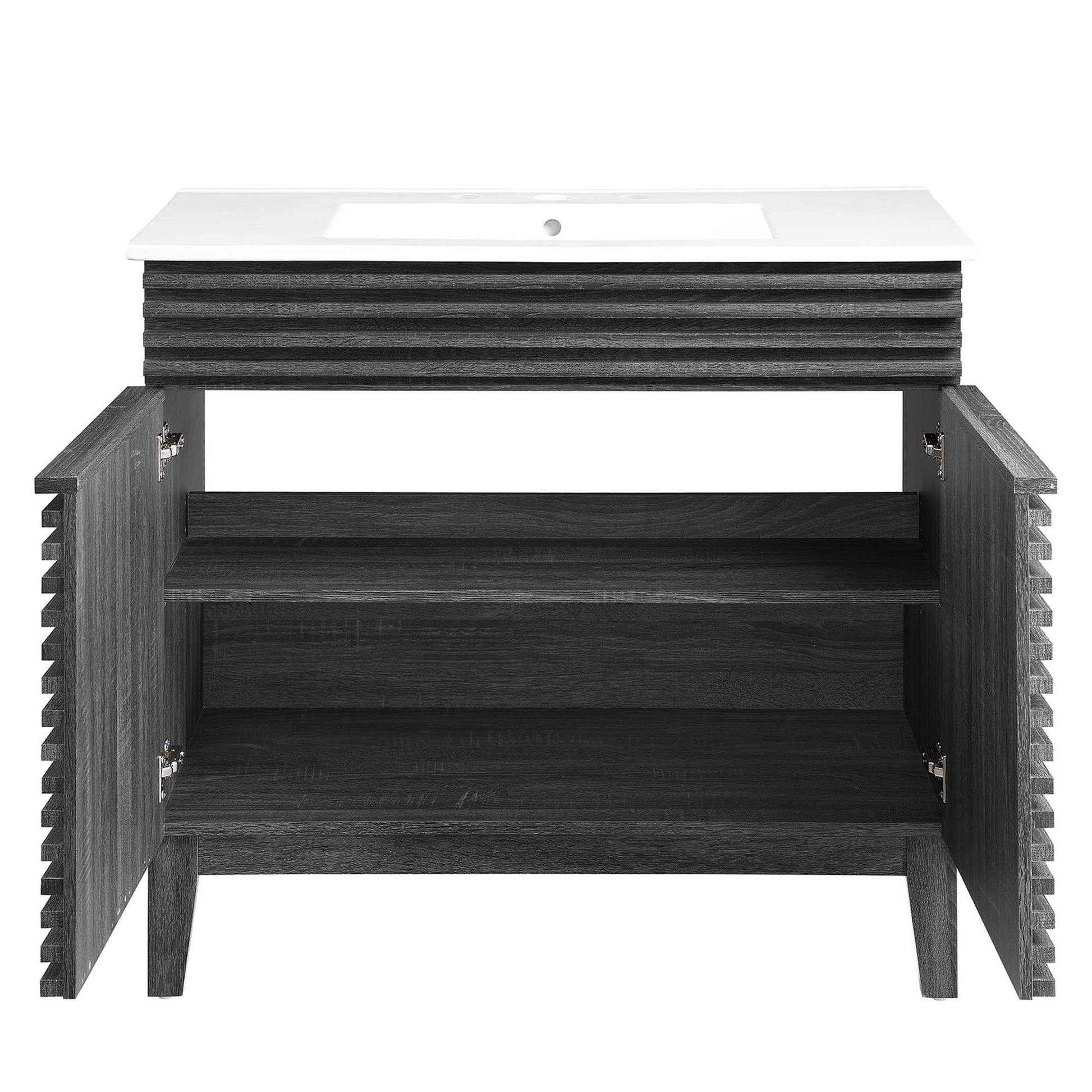 Render 36" Bathroom Vanity - Walnut White