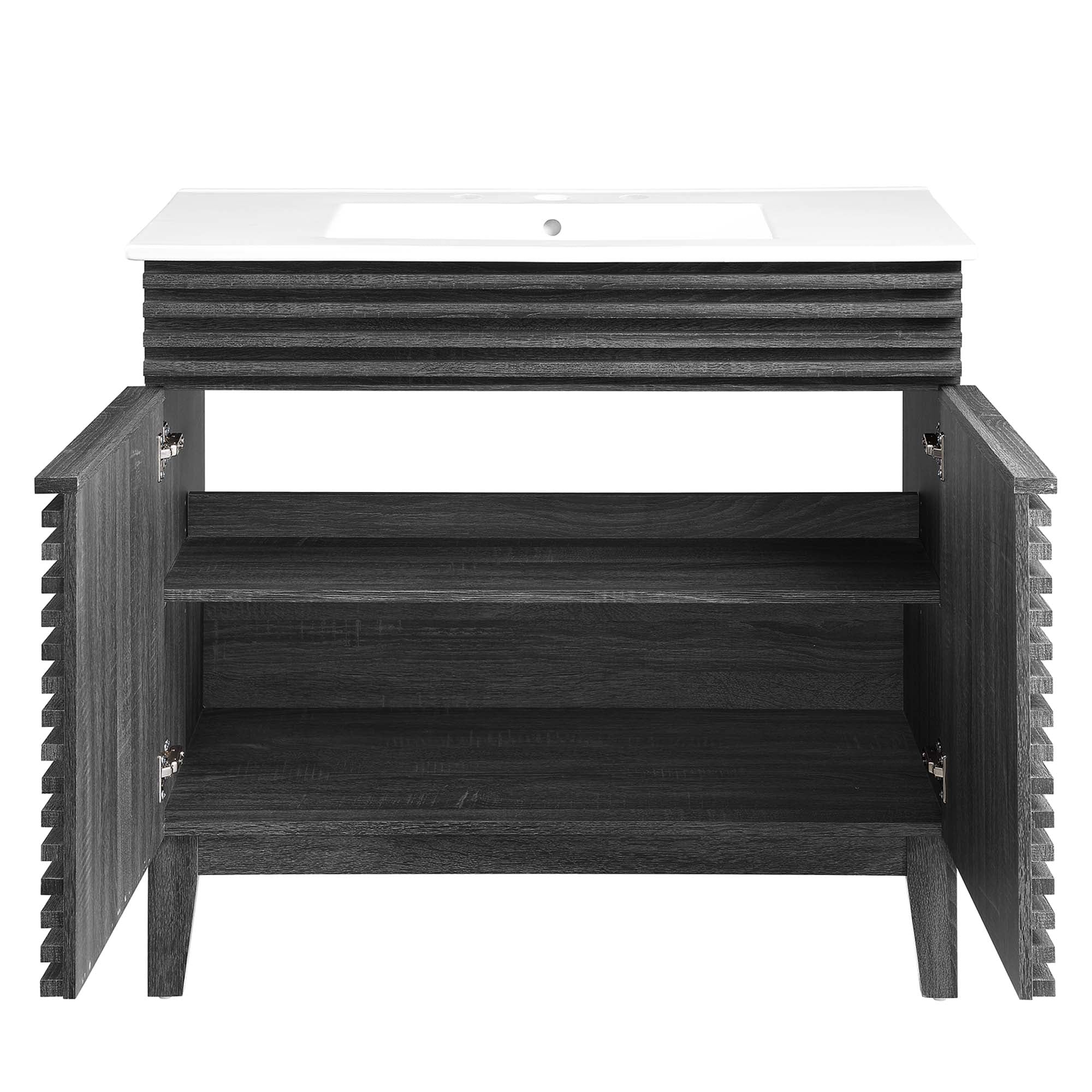 Render 36" Bathroom Vanity - Walnut White