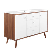 Transmit 48" Single Sink Bathroom Vanity - Walnut White