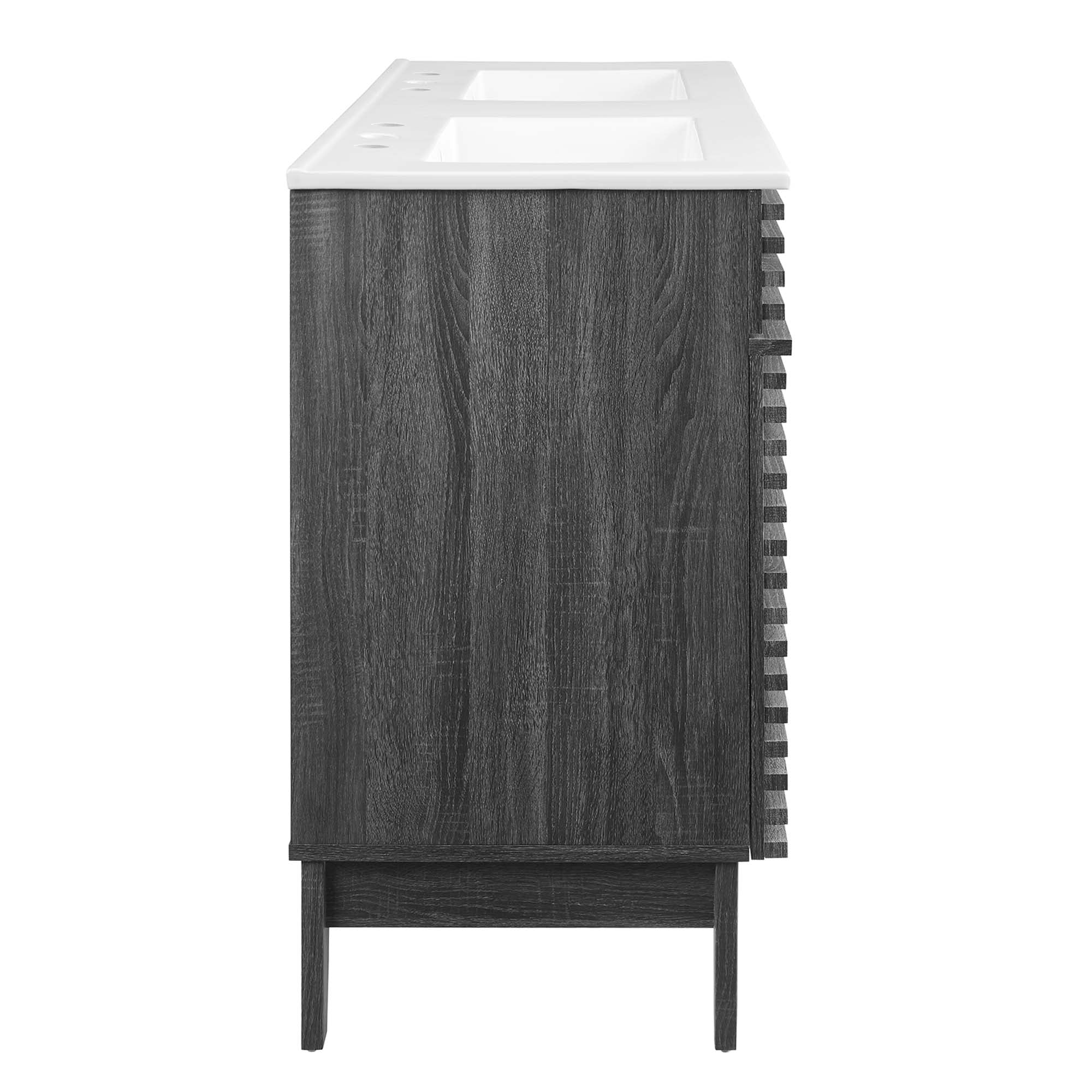 Render 48" Double Sink Bathroom Vanity - Walnut White