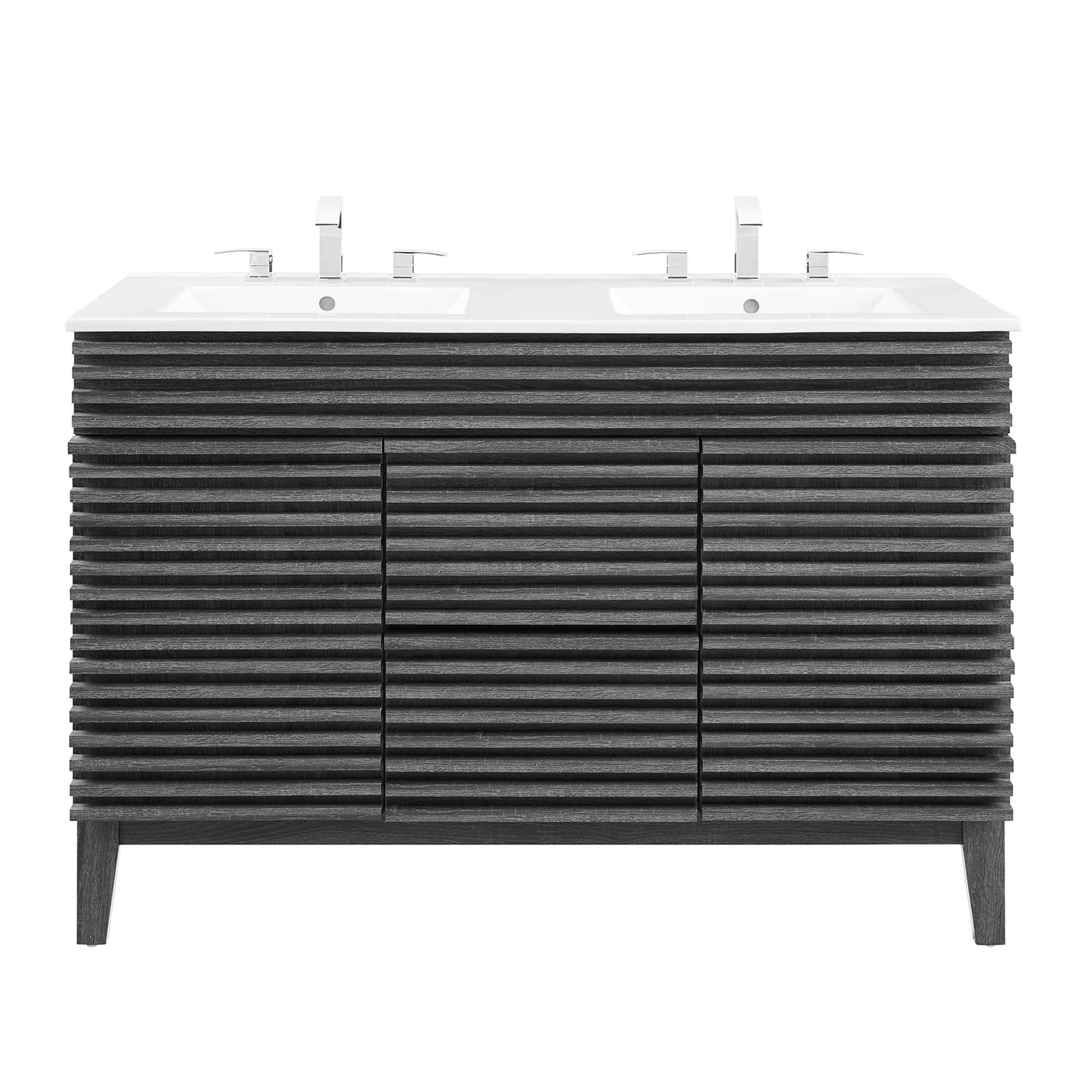 Render 48" Double Sink Bathroom Vanity - White White