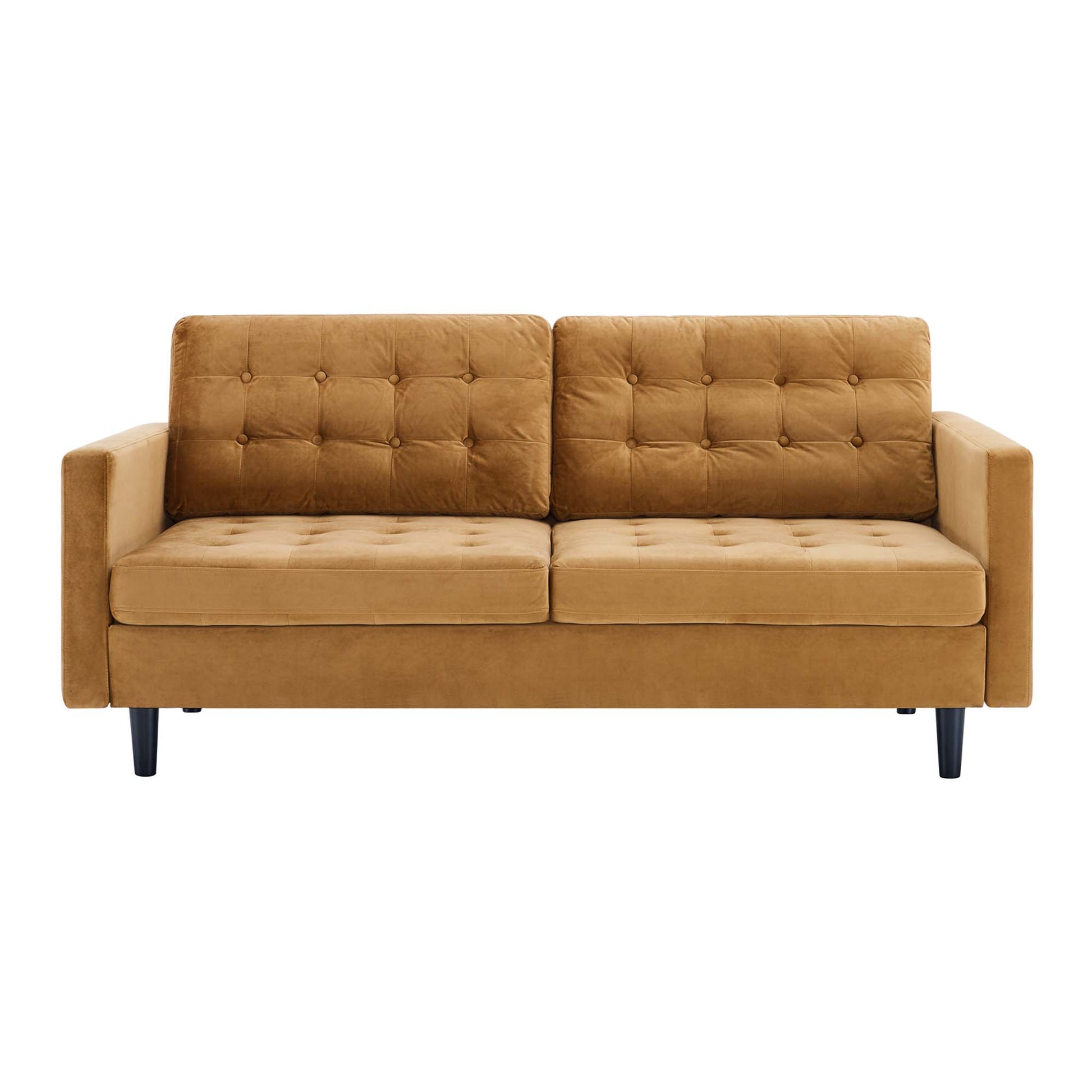 Exalt Tufted Performance Velvet Sofa - Orange