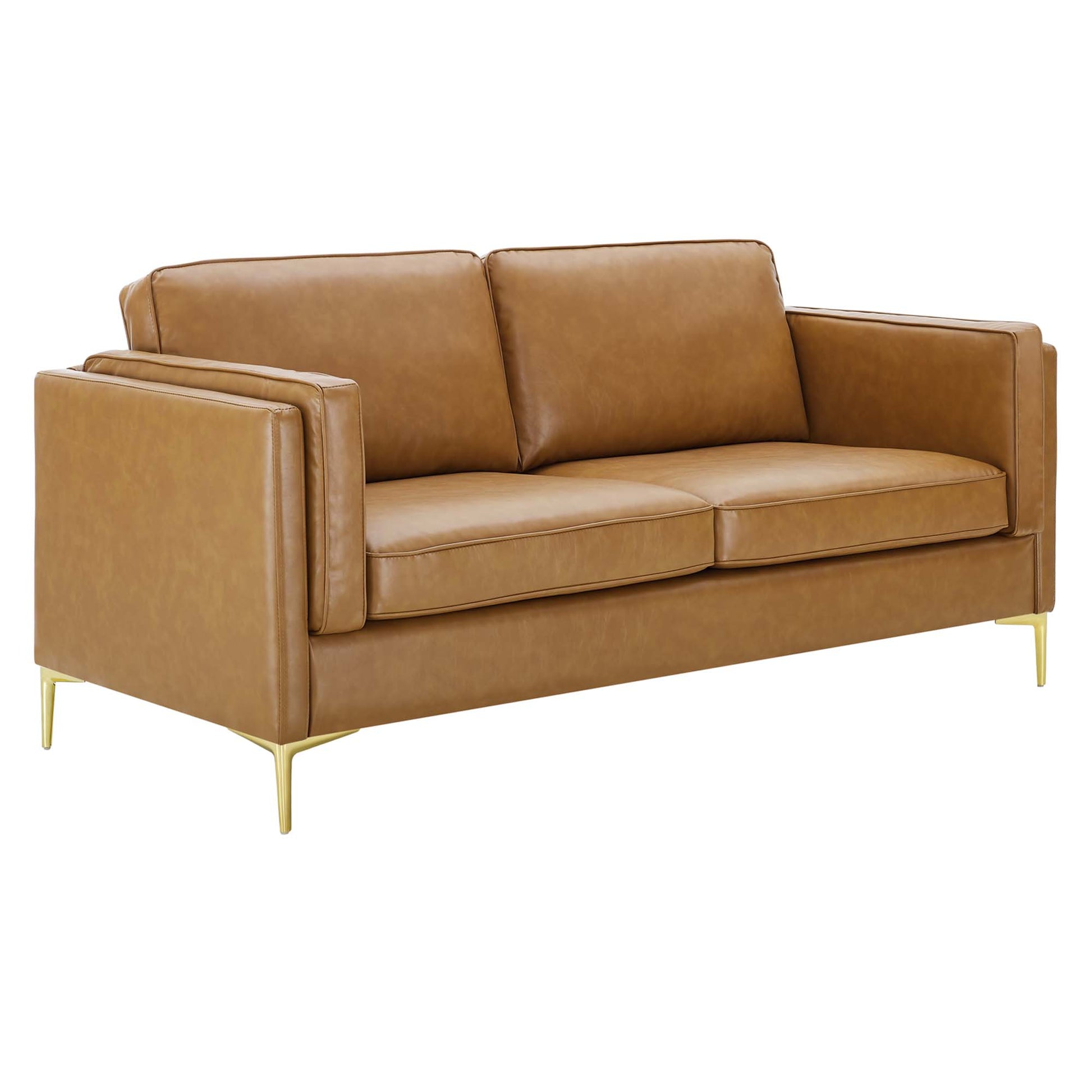 Kaiya Vegan Leather Sofa - Tan