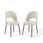 Rouse Dining Side Chair Upholstered Fabric Set of 2 - Black Beige