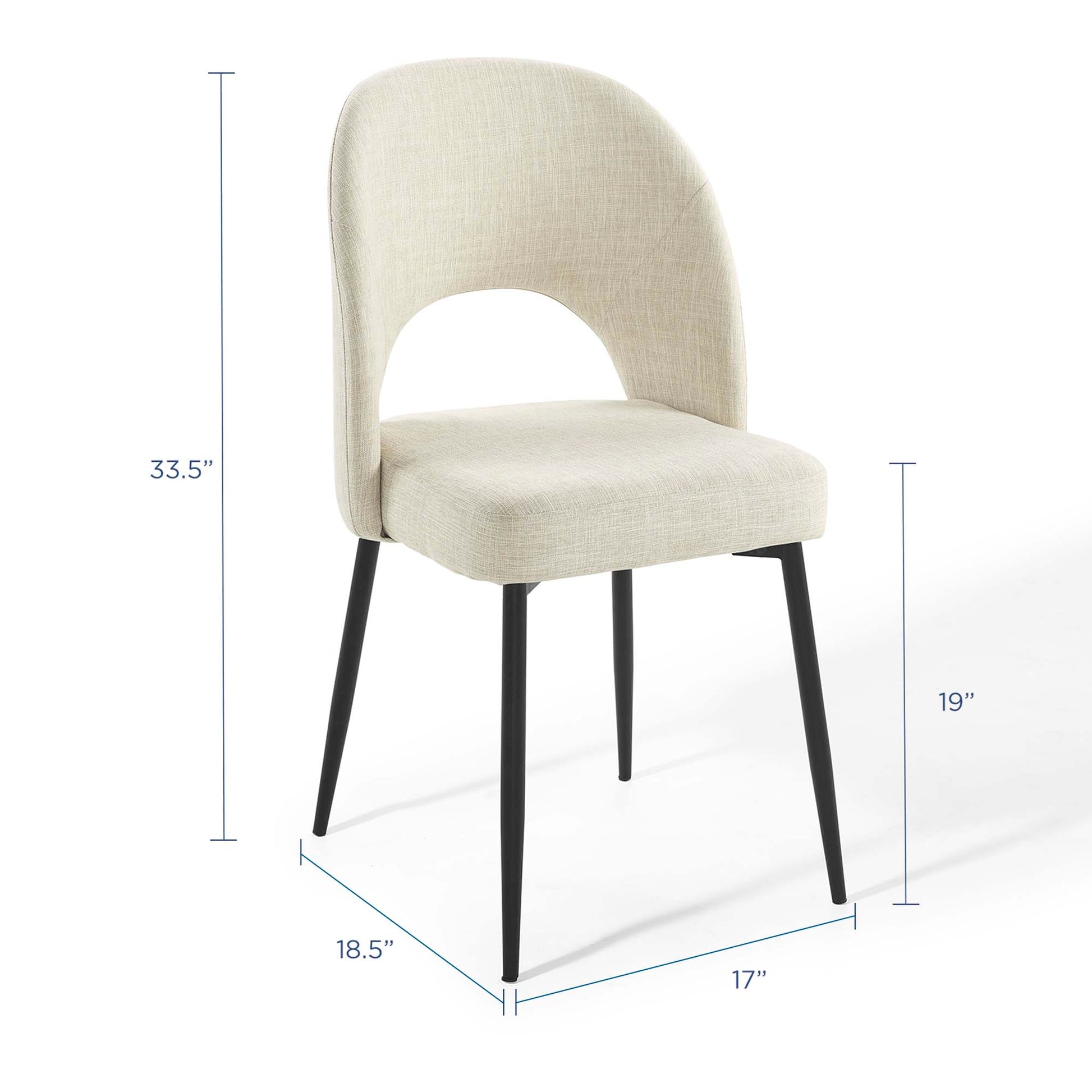 Rouse Dining Side Chair Upholstered Fabric Set of 2 - Black Light Gray