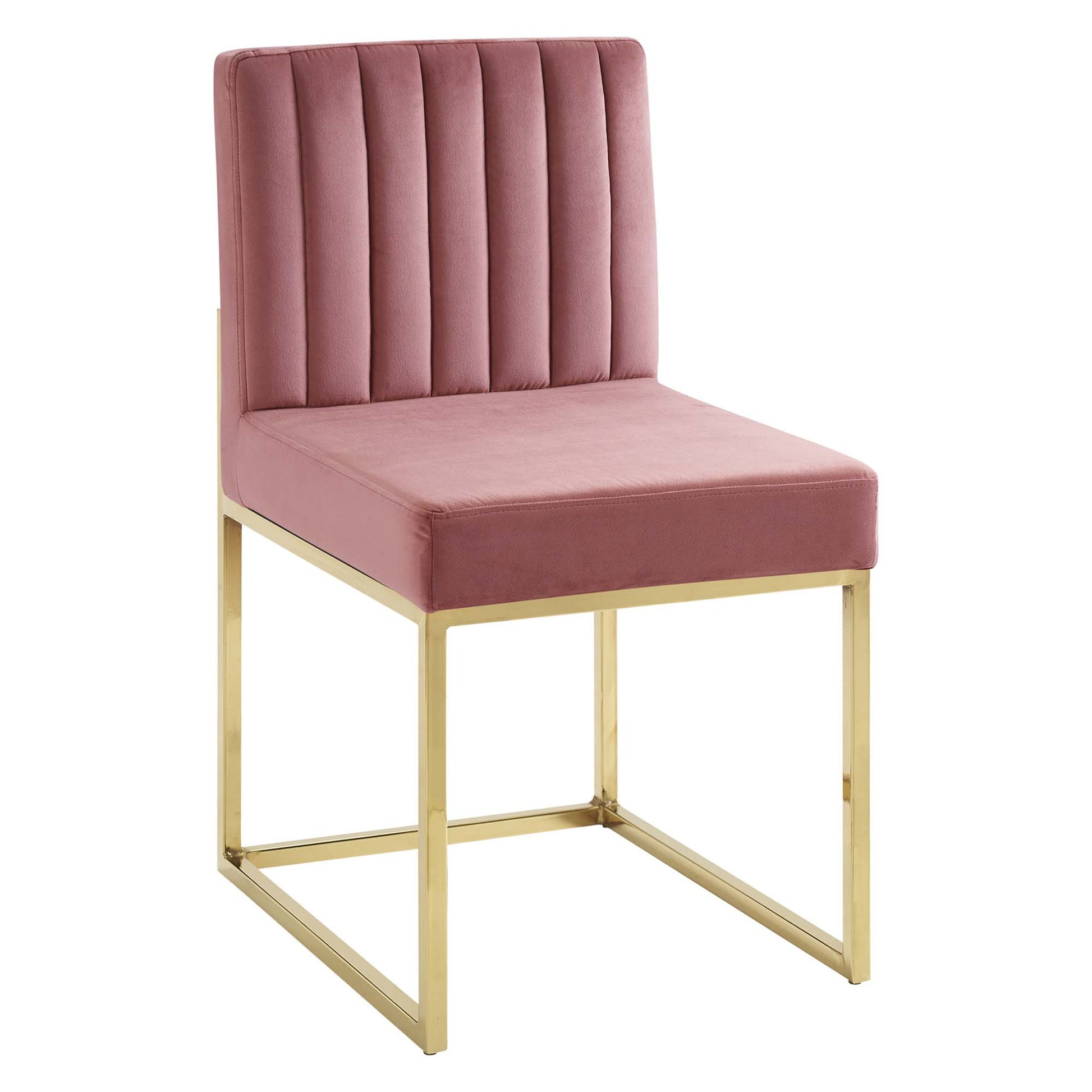 Carriage Performance Velvet Dining Chair Set of 2 - Gold Navy