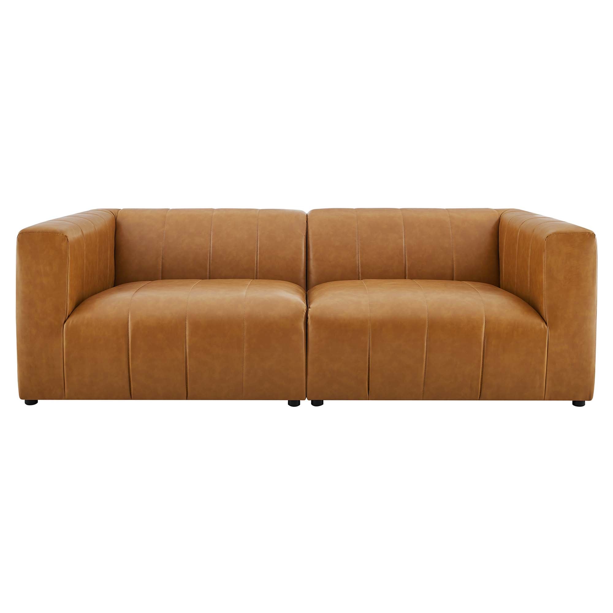 Bartlett Vegan Leather 2-Piece Loveseat - Tan