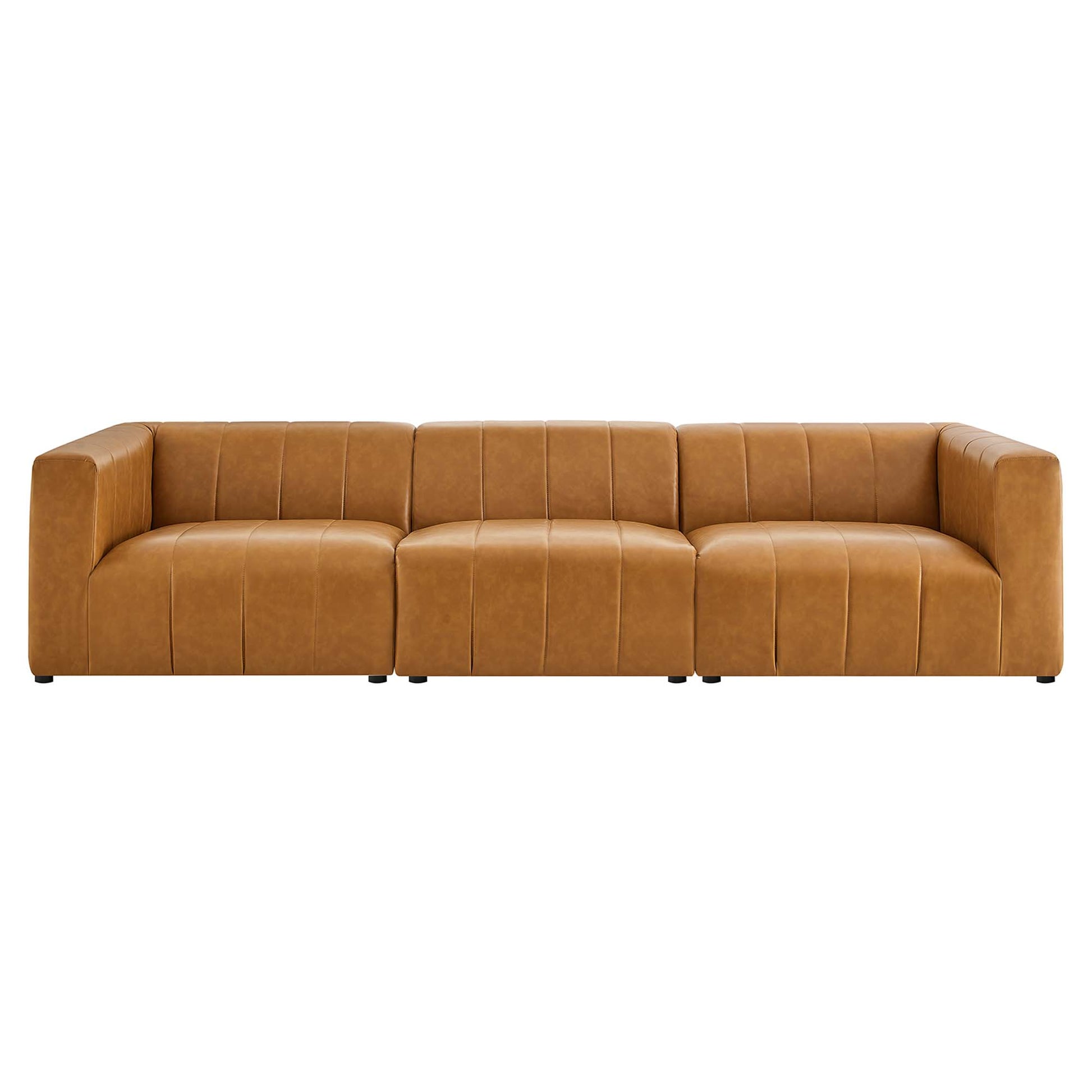 Bartlett Vegan Leather 3-Piece Sofa - Tan