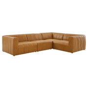 Bartlett Vegan Leather 4-Piece Sectional Sofa - Tan