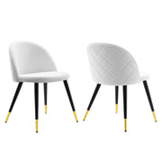 Cordial Performance Velvet Dining Chairs - Set of 2 - White