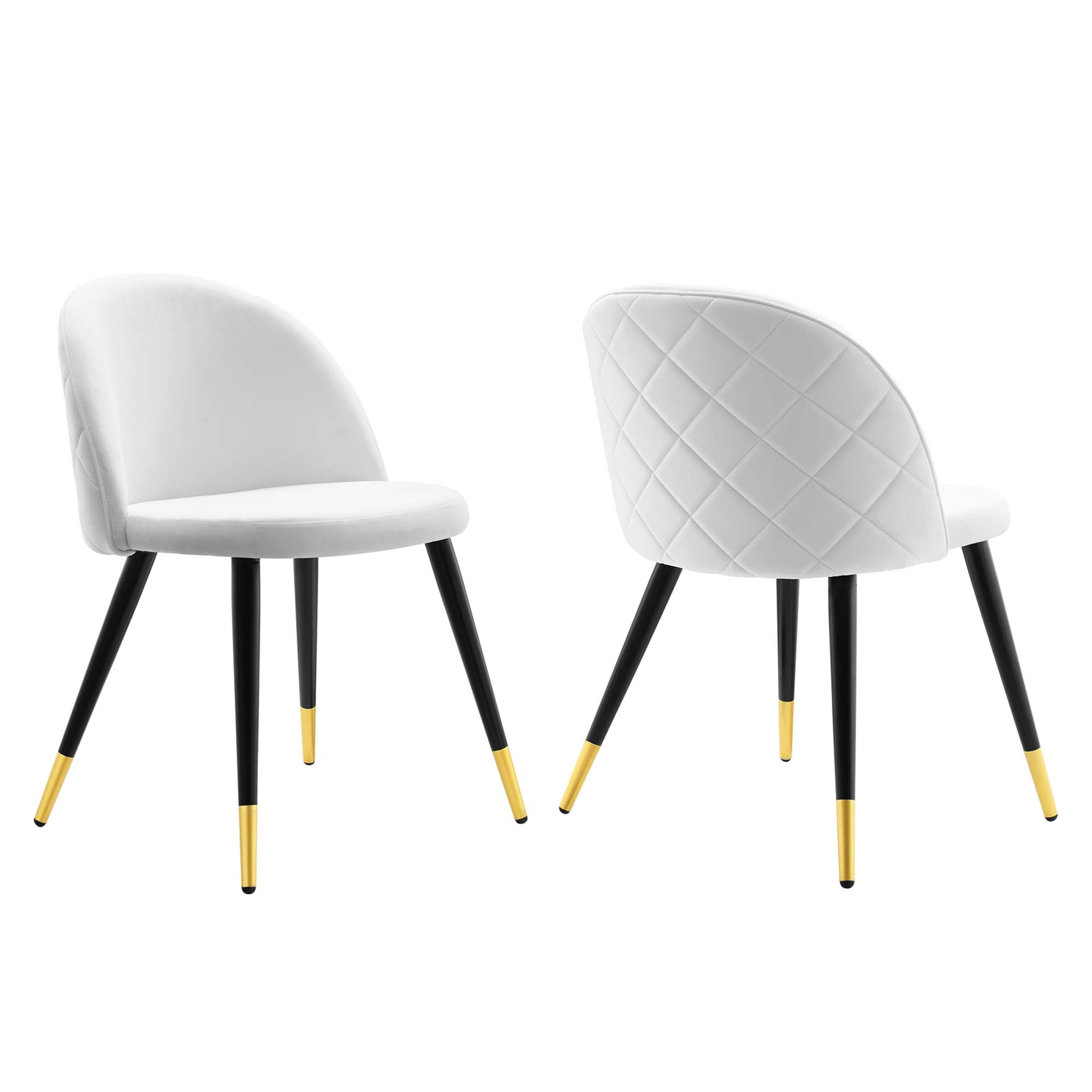 Cordial Performance Velvet Dining Chairs - Set of 2 - White