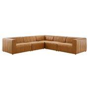 Bartlett Vegan Leather 5-Piece Sectional Sofa - Tan