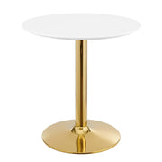 Verne 28" Dining Table - Gold White