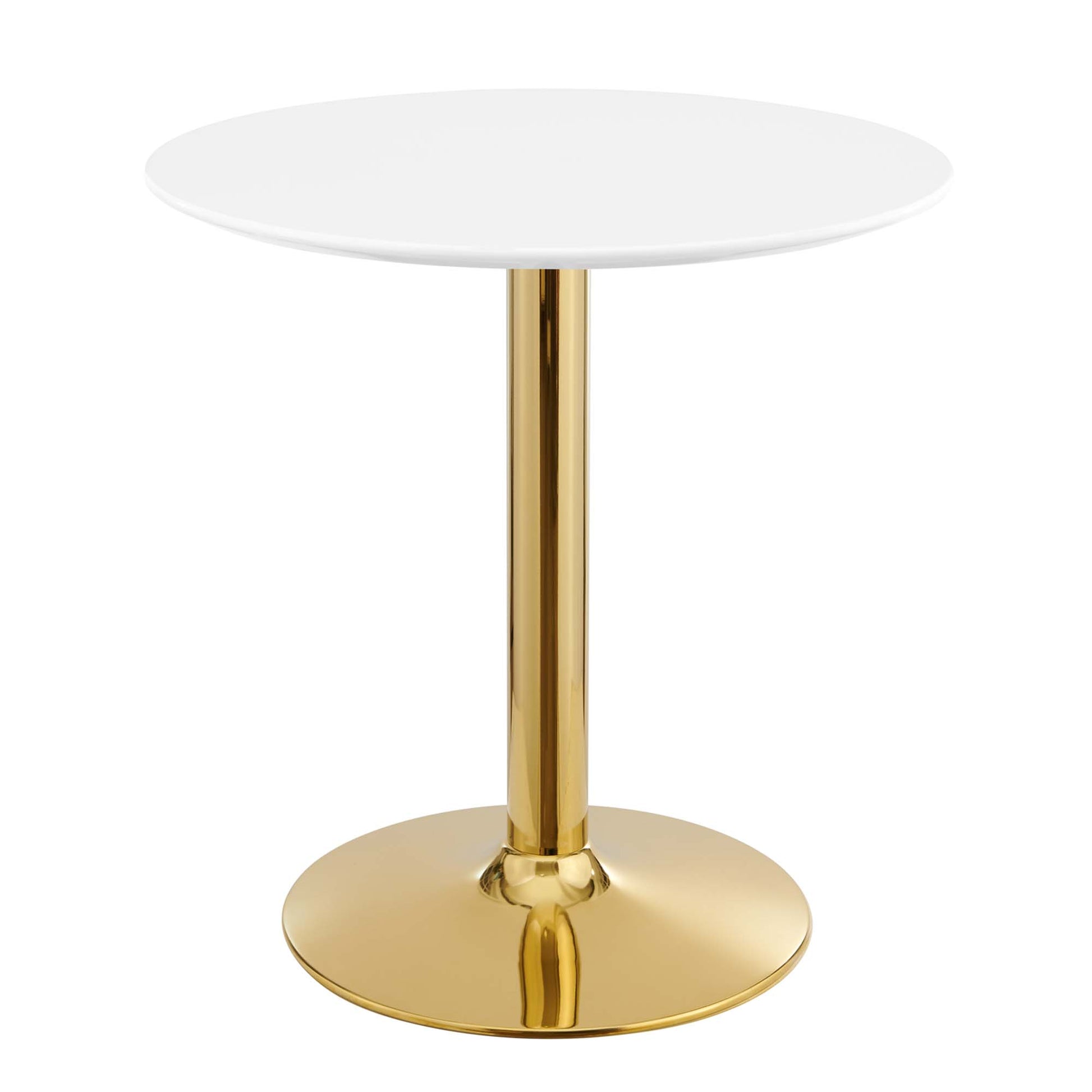 Verne 28" Dining Table - Gold White