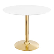 Verne 35" Dining Table - Gold White