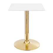 Verne 24" Square Dining Table - Gold White