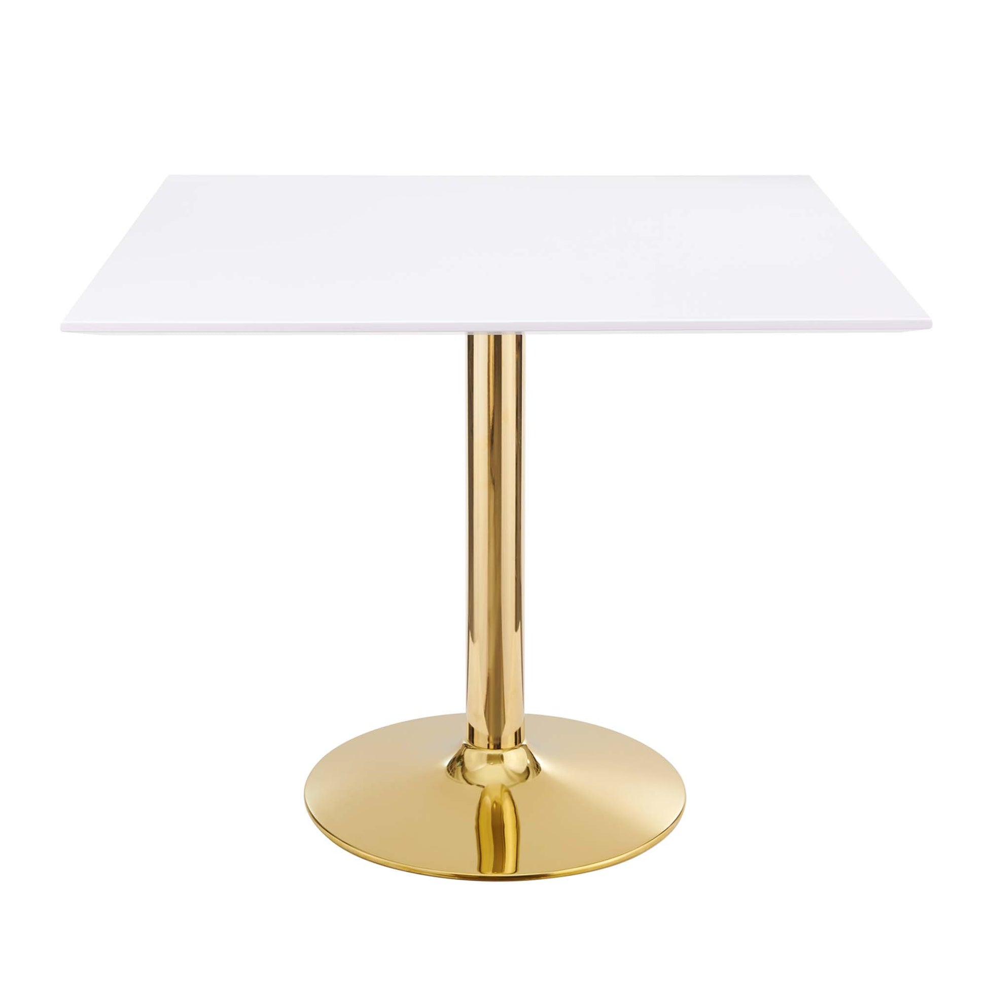 Verne 35" Square Dining Table - Gold White