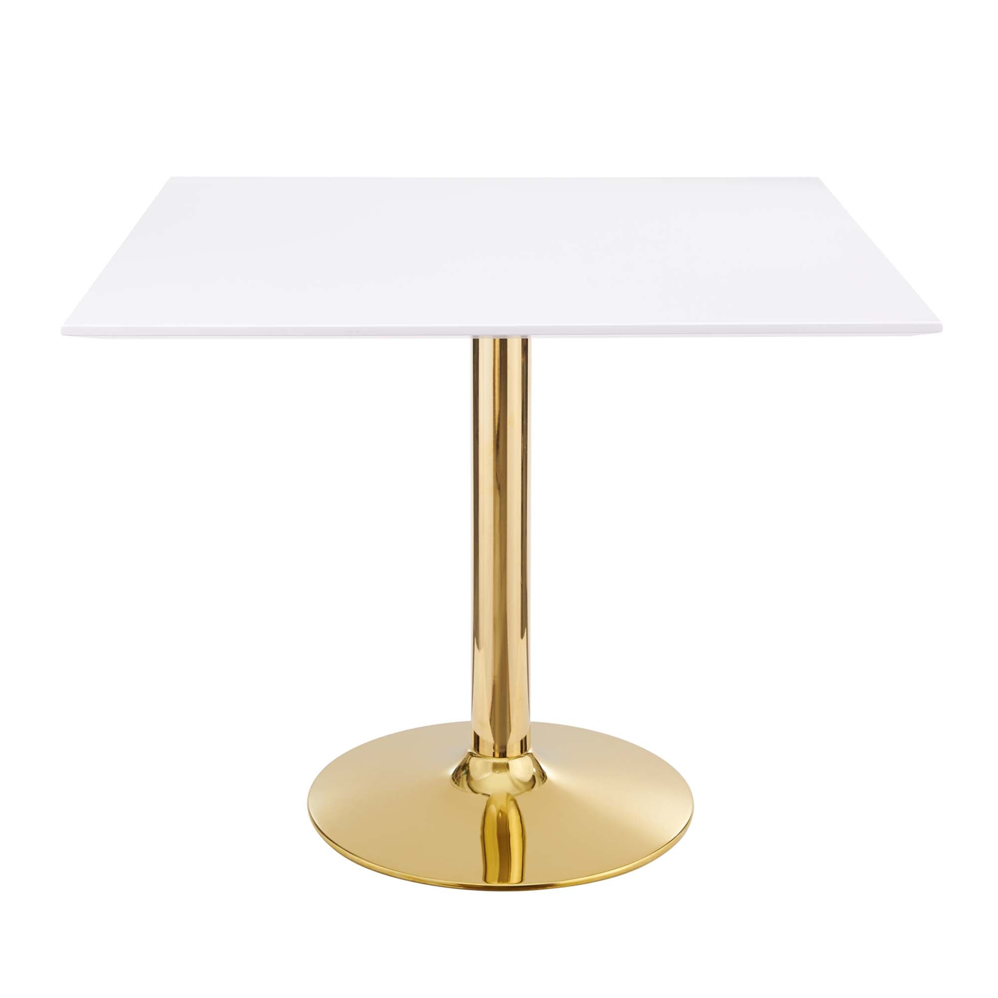 Verne 35" Square Dining Table - Gold White