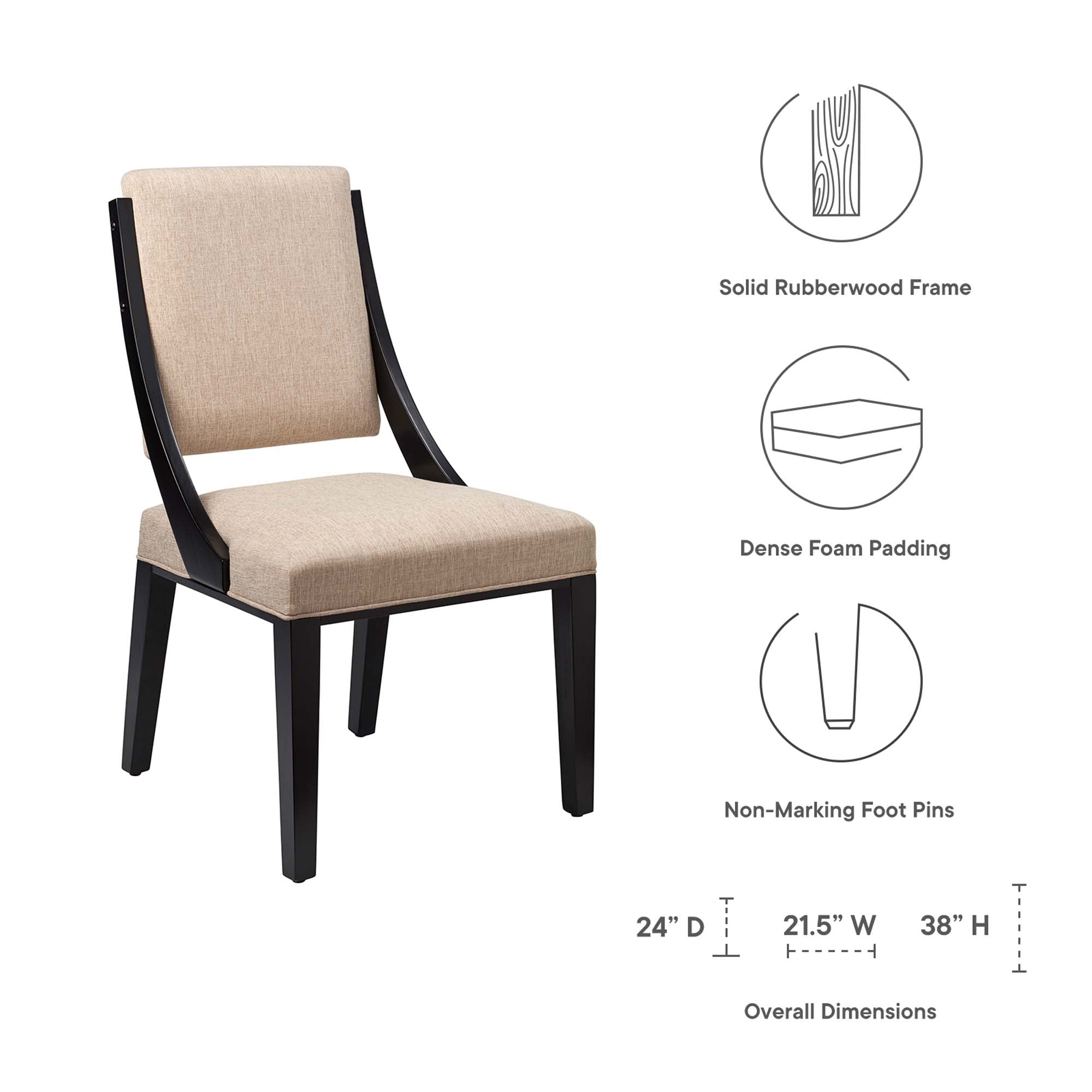 Cambridge Upholstered Fabric Dining Chairs - Set of 2 - Gray
