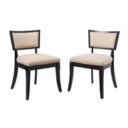 Pristine Upholstered Fabric Dining Chairs Set of 2 - Beige
