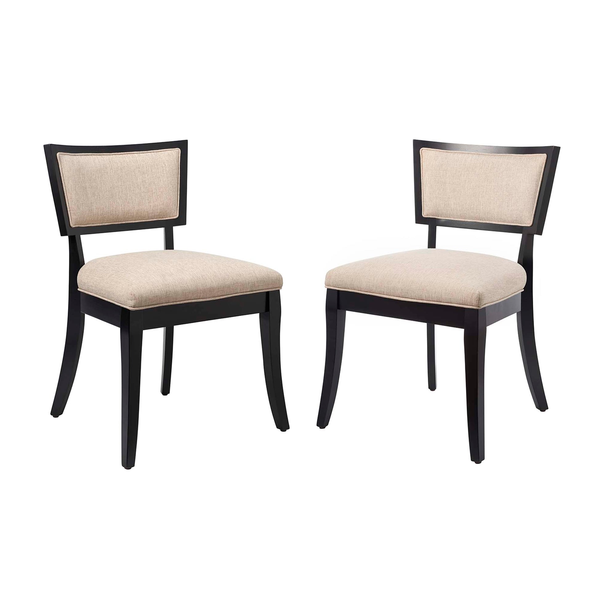 Pristine Upholstered Fabric Dining Chairs Set of 2 - Beige