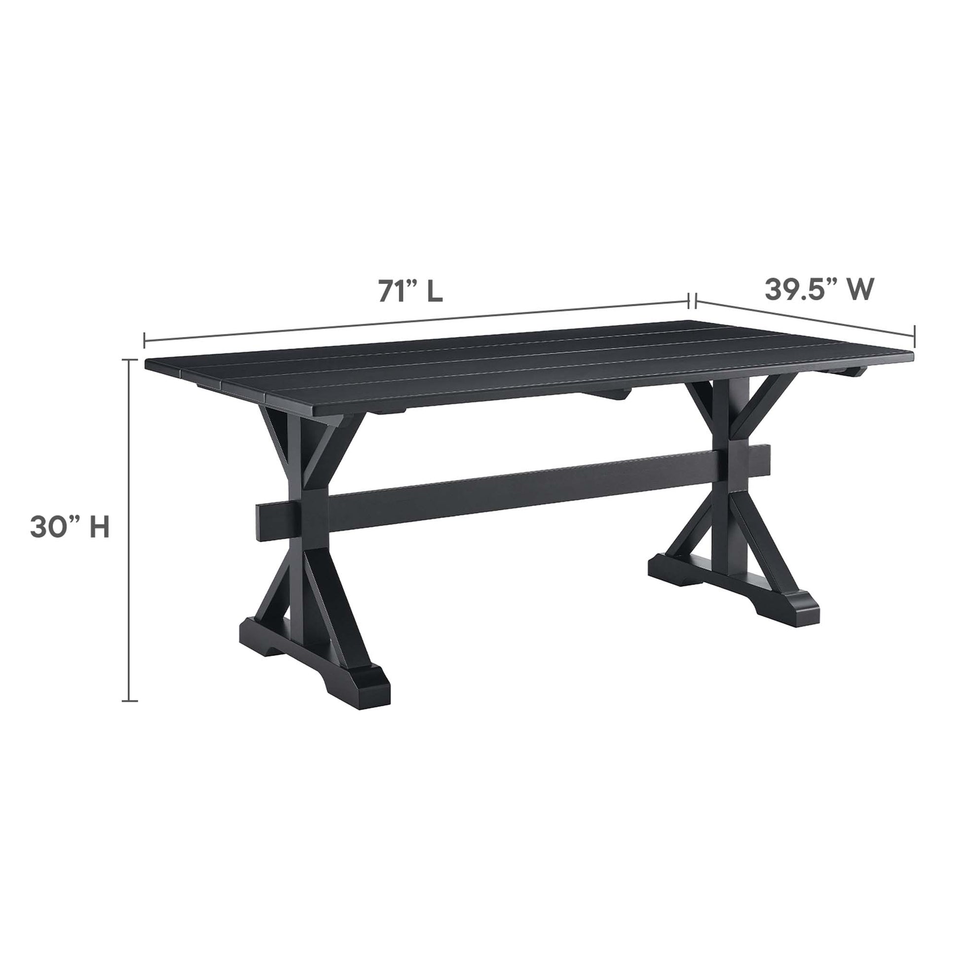 Windchime 71" Wood Dining Table - Natural