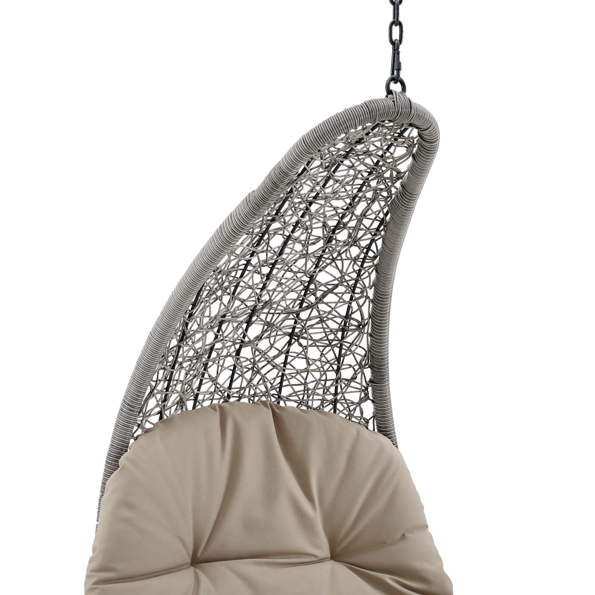 Landscape Hanging Chaise Lounge Outdoor Patio Swing Chair - Light Gray Navy