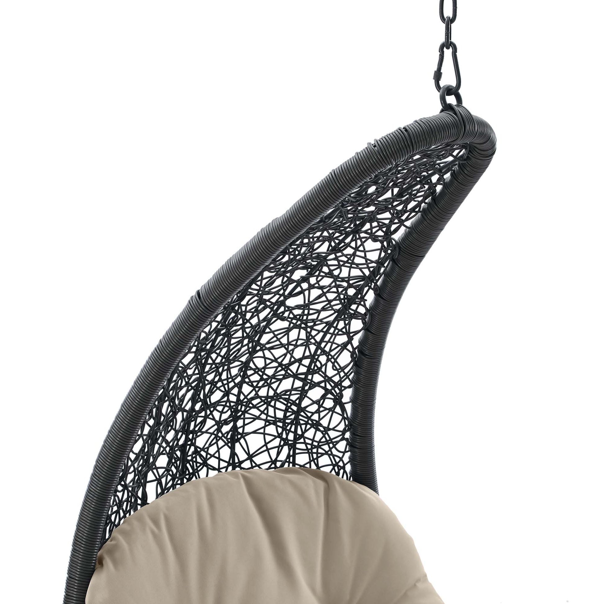 Landscape Hanging Chaise Lounge Outdoor Patio Swing Chair - Light Gray Red