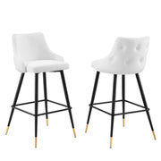 Adorn Performance Velvet Bar Stool Set of 2 - White