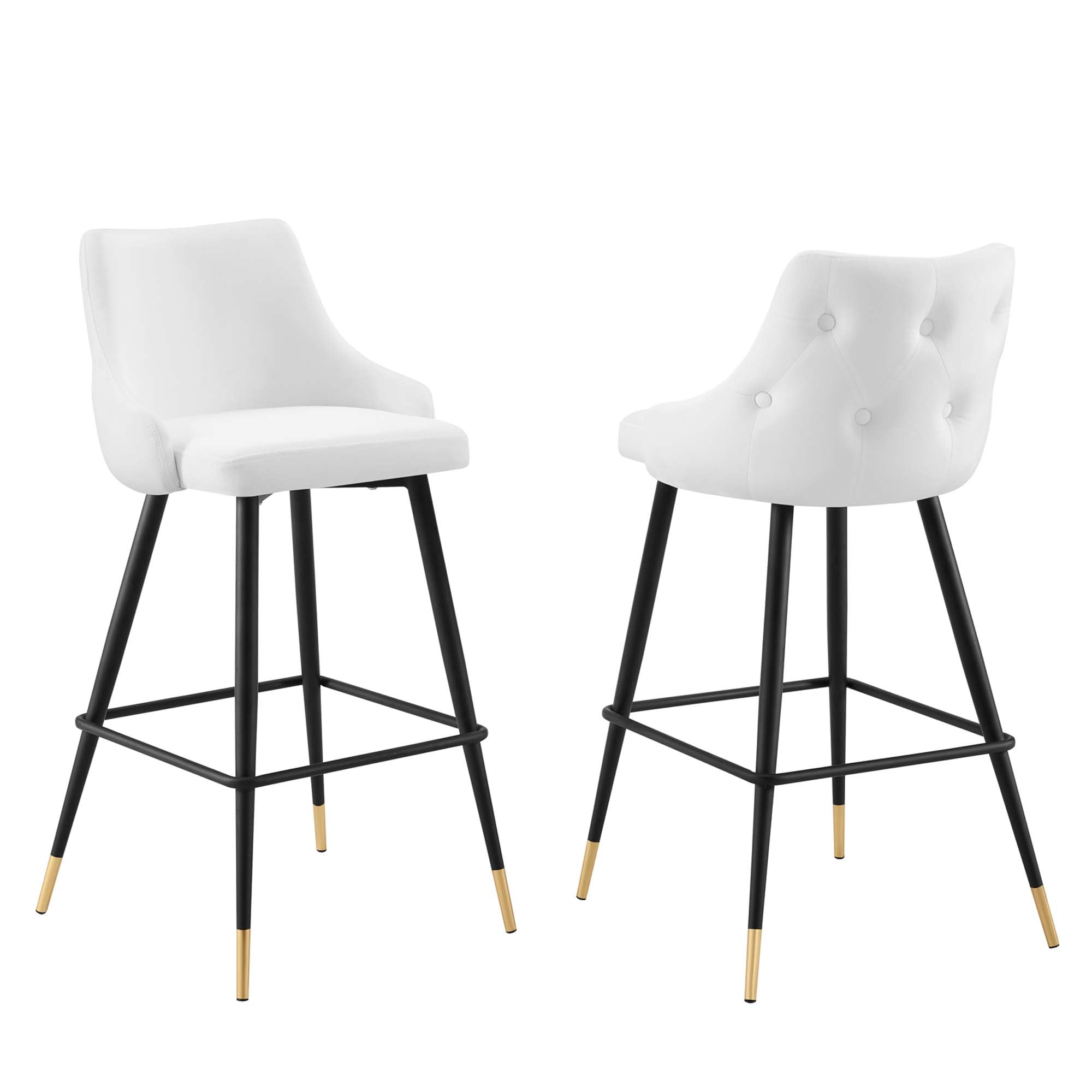 Adorn Performance Velvet Bar Stool Set of 2 - White