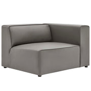 Mingle Vegan Leather Right-Arm Chair - Gray