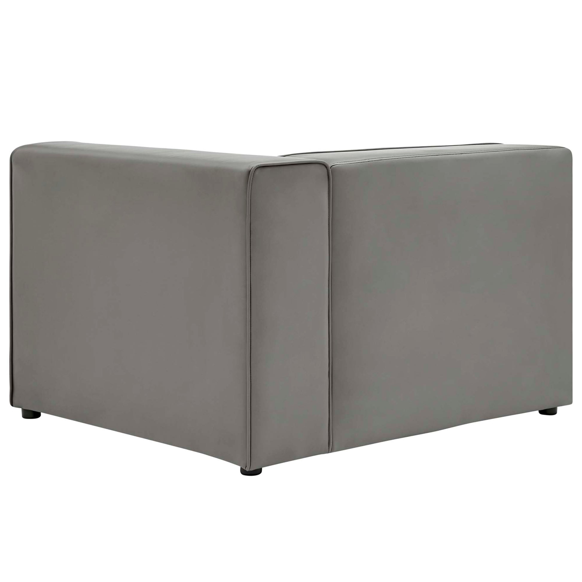 Mingle Vegan Leather Right-Arm Chair - Tan