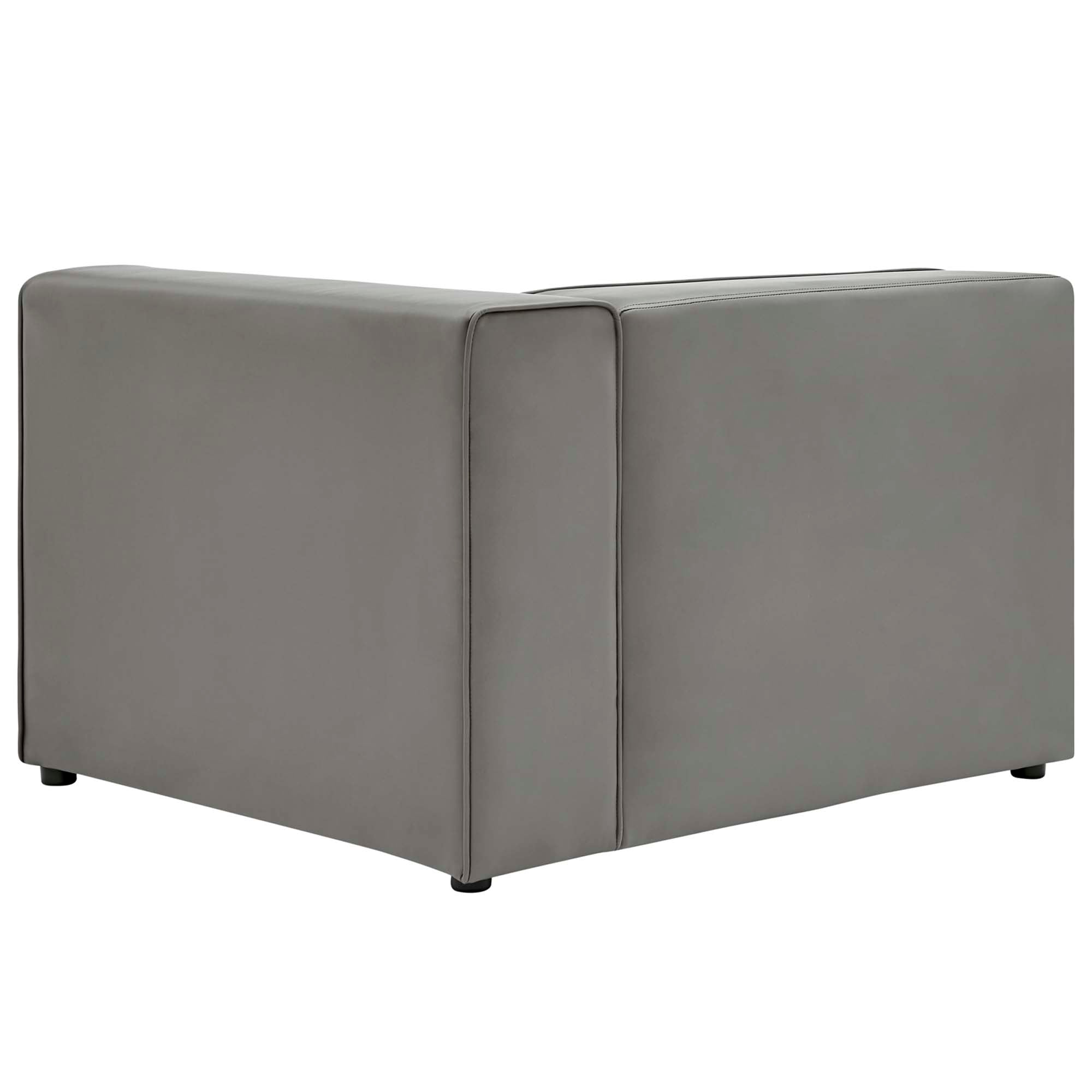 Mingle Vegan Leather Right-Arm Chair - Tan