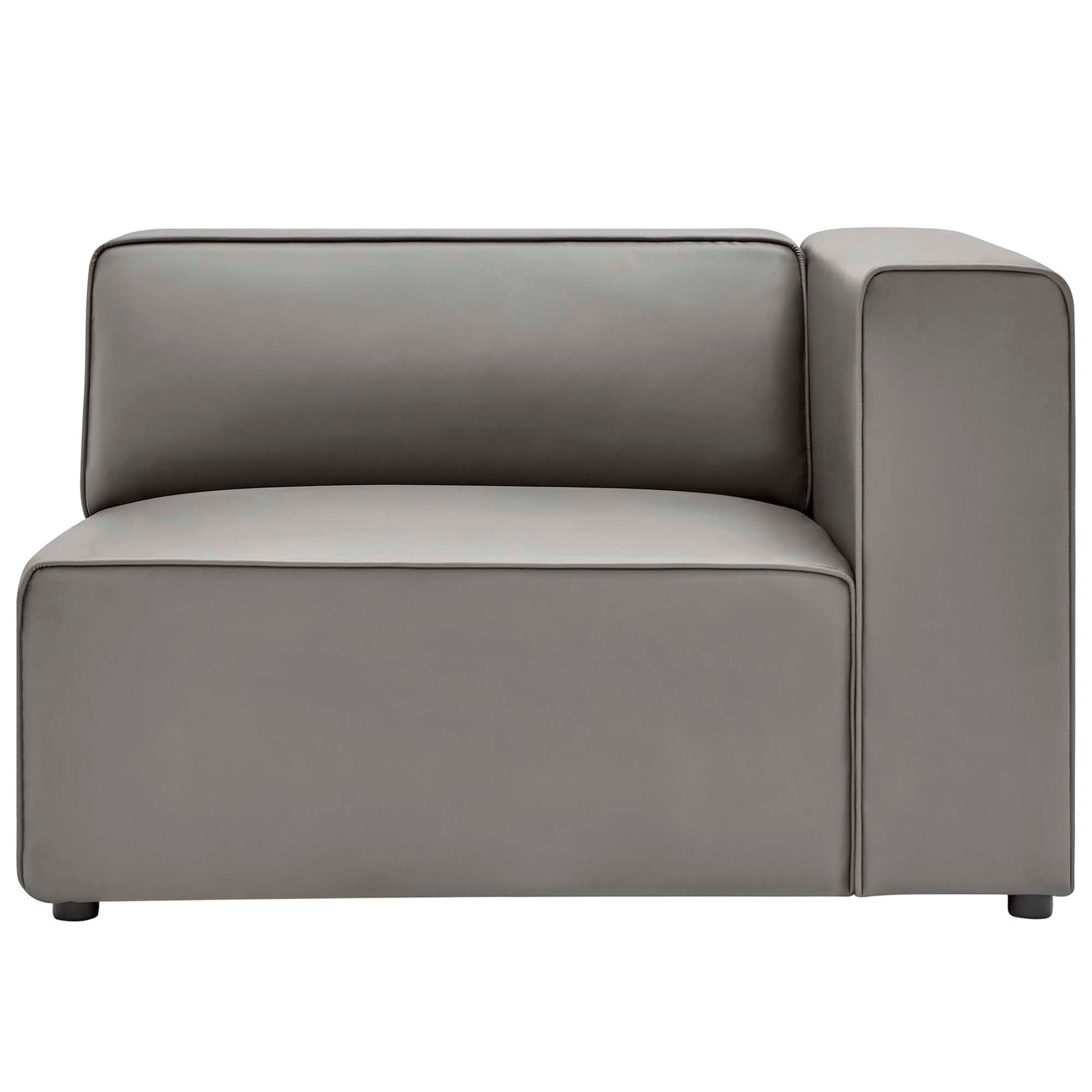 Mingle Vegan Leather Right-Arm Chair - White