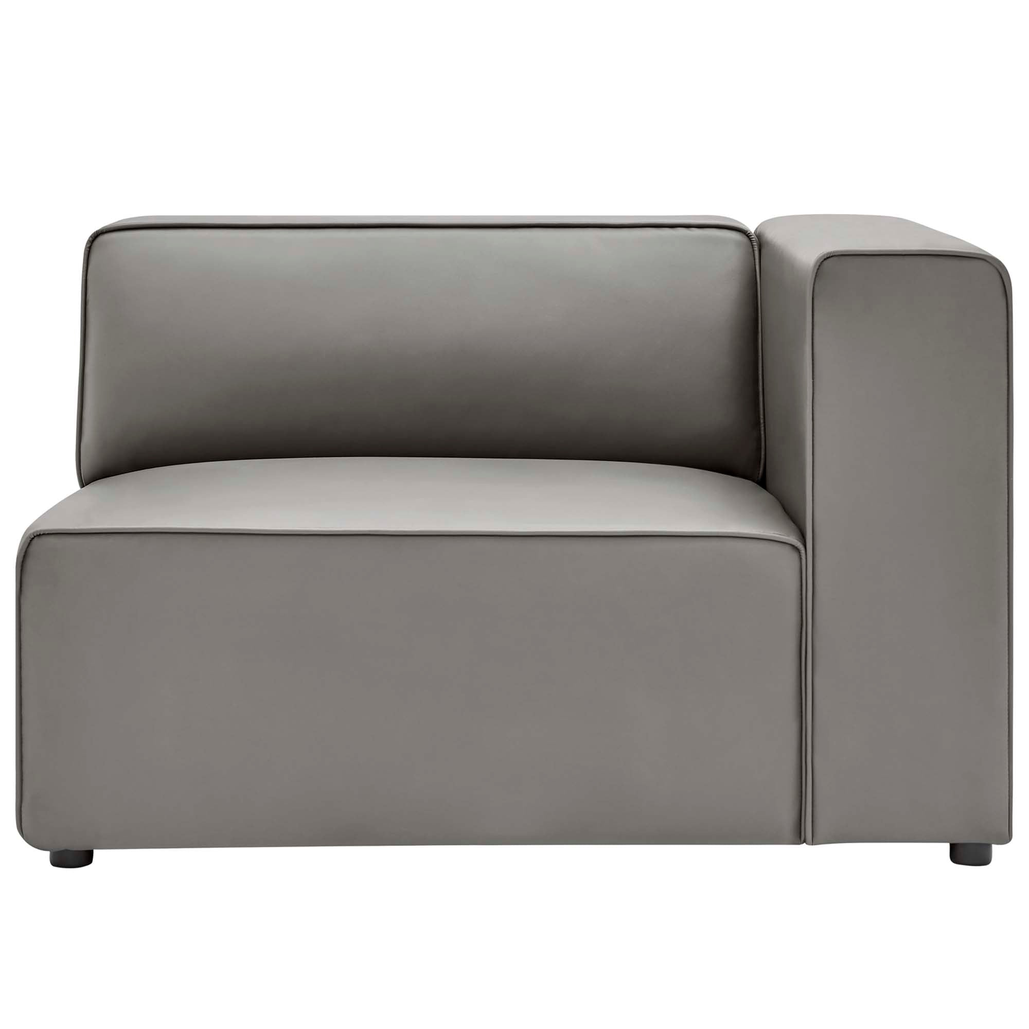 Mingle Vegan Leather Right-Arm Chair - White