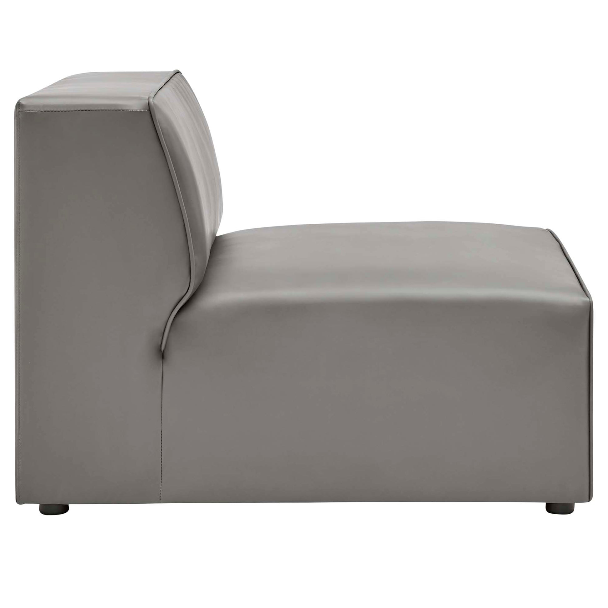 Mingle Vegan Leather Armless Chair - Tan