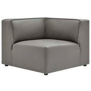 Mingle Vegan Leather Corner Chair - Gray