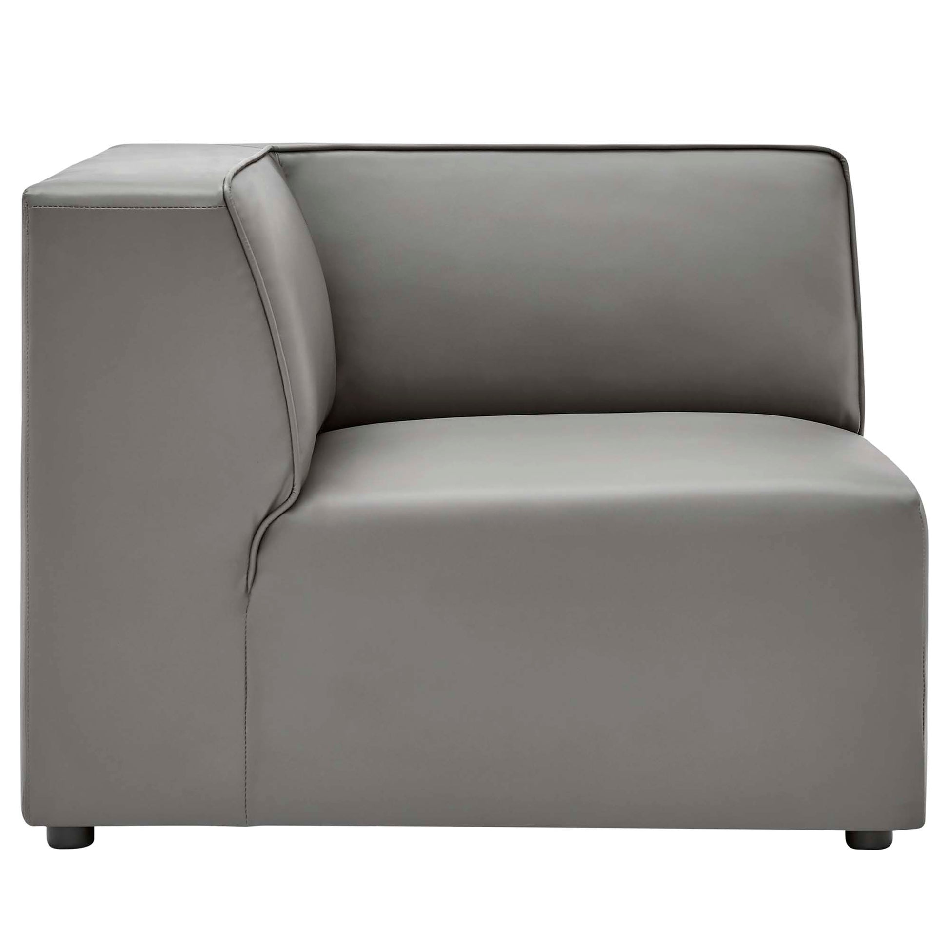 Mingle Vegan Leather Corner Chair - Tan