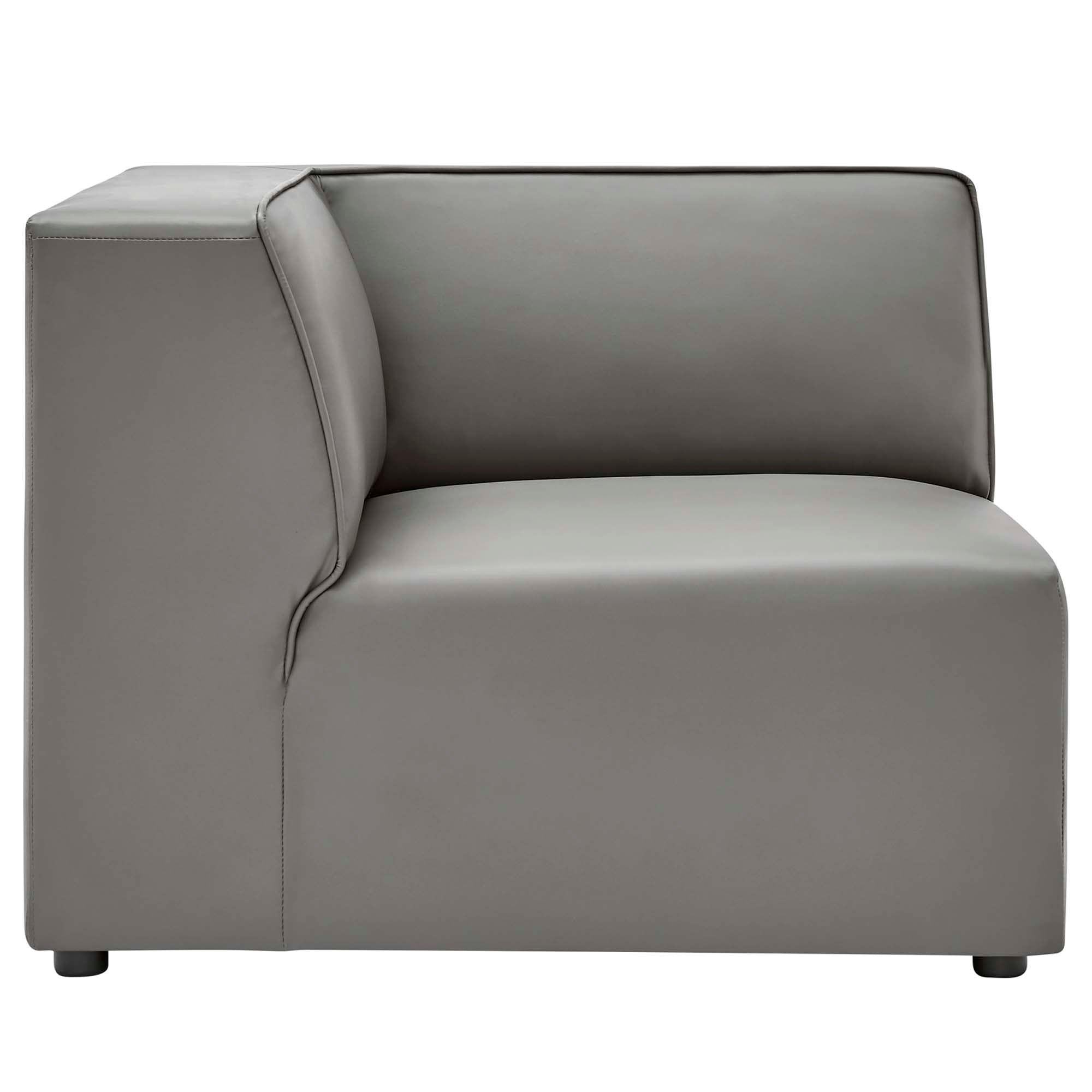 Mingle Vegan Leather Corner Chair - Tan