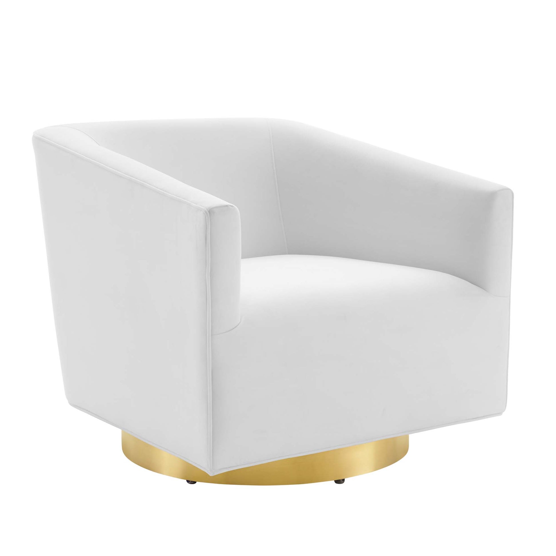 Twist Accent Lounge Performance Velvet Swivel Chair - Gold White