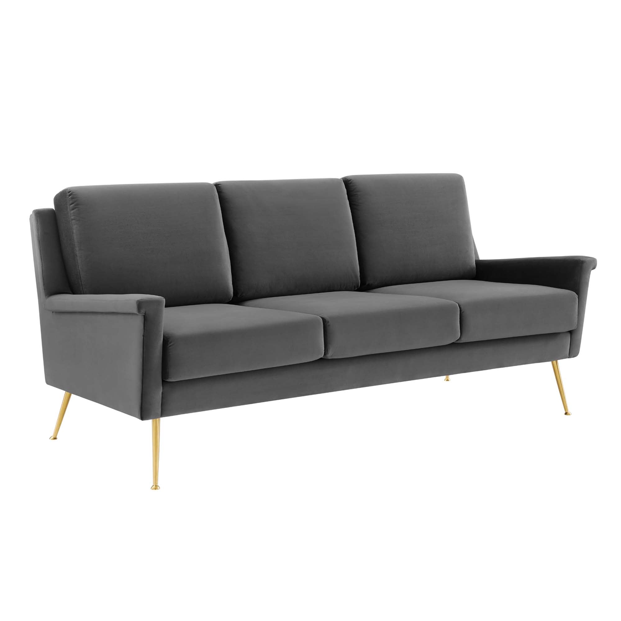 Chesapeake Performance Velvet Sofa - Gold Gray
